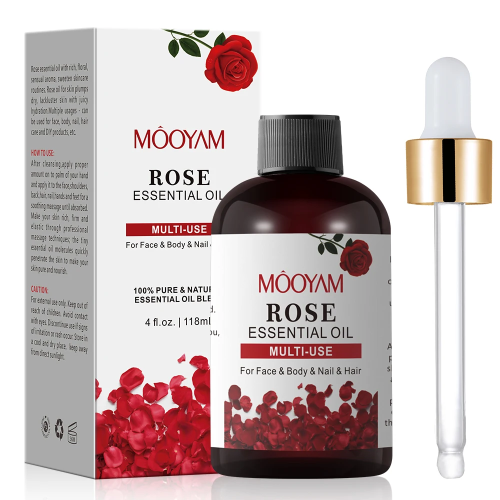 100% Pureand Natural Massage Oil Blend Moisturizer Soothing Rose 118ml MOOYAM Essential Oil