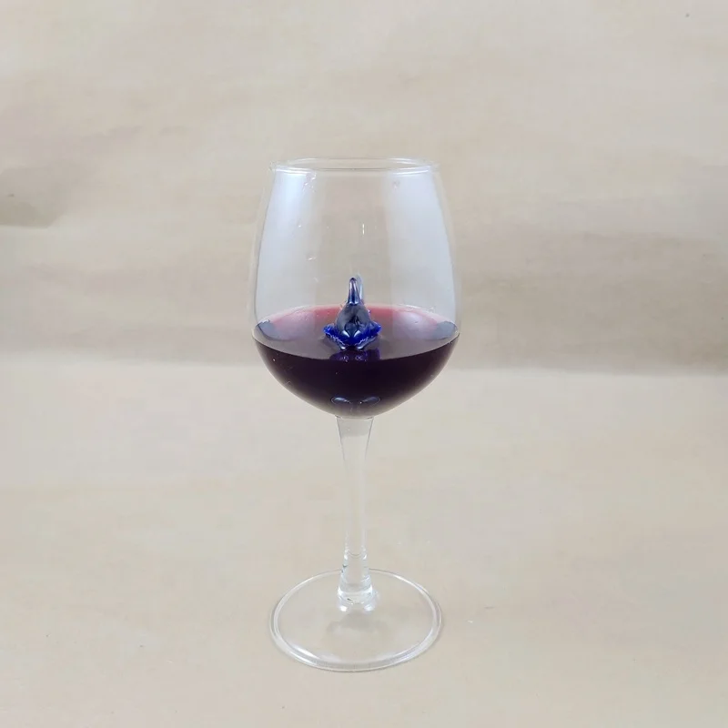 Factory Wholesale Handmade Unique Pattern Red Wine Shark Cup Glass/Blue Shark Cup/Glass Shark Cup for Supermarket Distribution