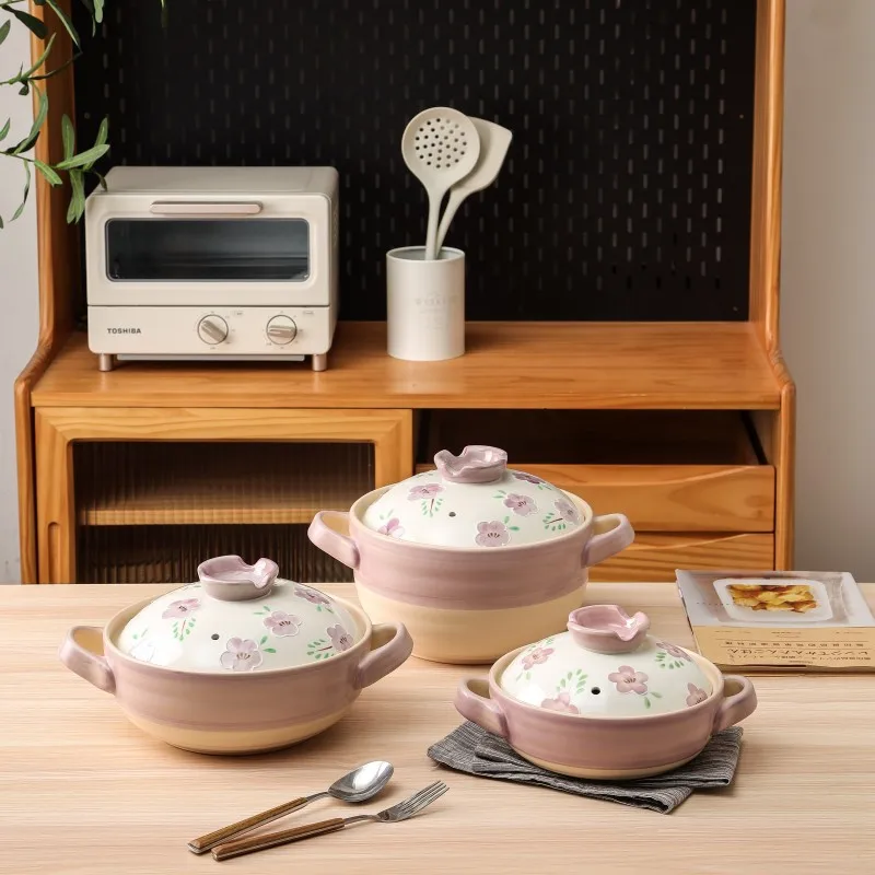 Hot Selling Ceramic Casserole High Temperature Resistant Clay Pot Rice Stone Pot Clay Casseroles