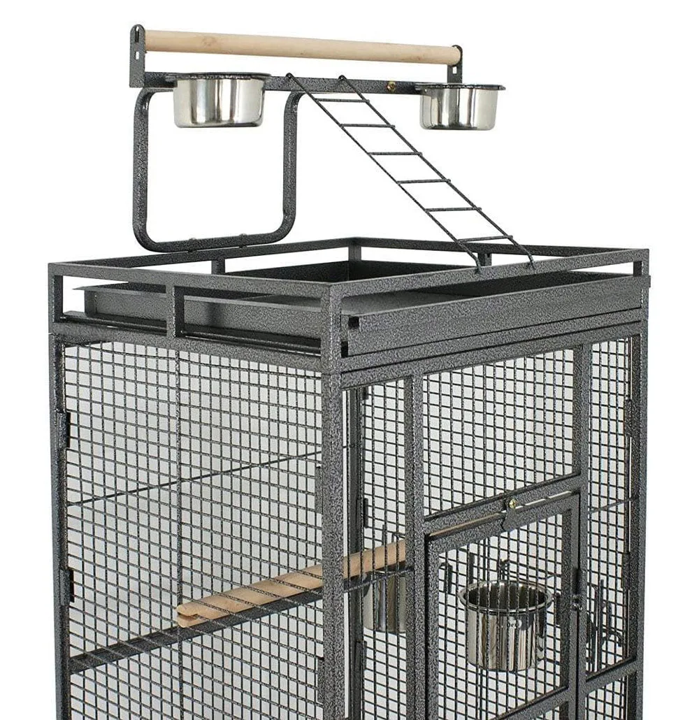 61-inch 2 in1 Large Playtop Parrot Chinchilla Finch Cage Macaw Conure Cockatiel Cockatoo Pet House Rolling Stand Iron Birdcage