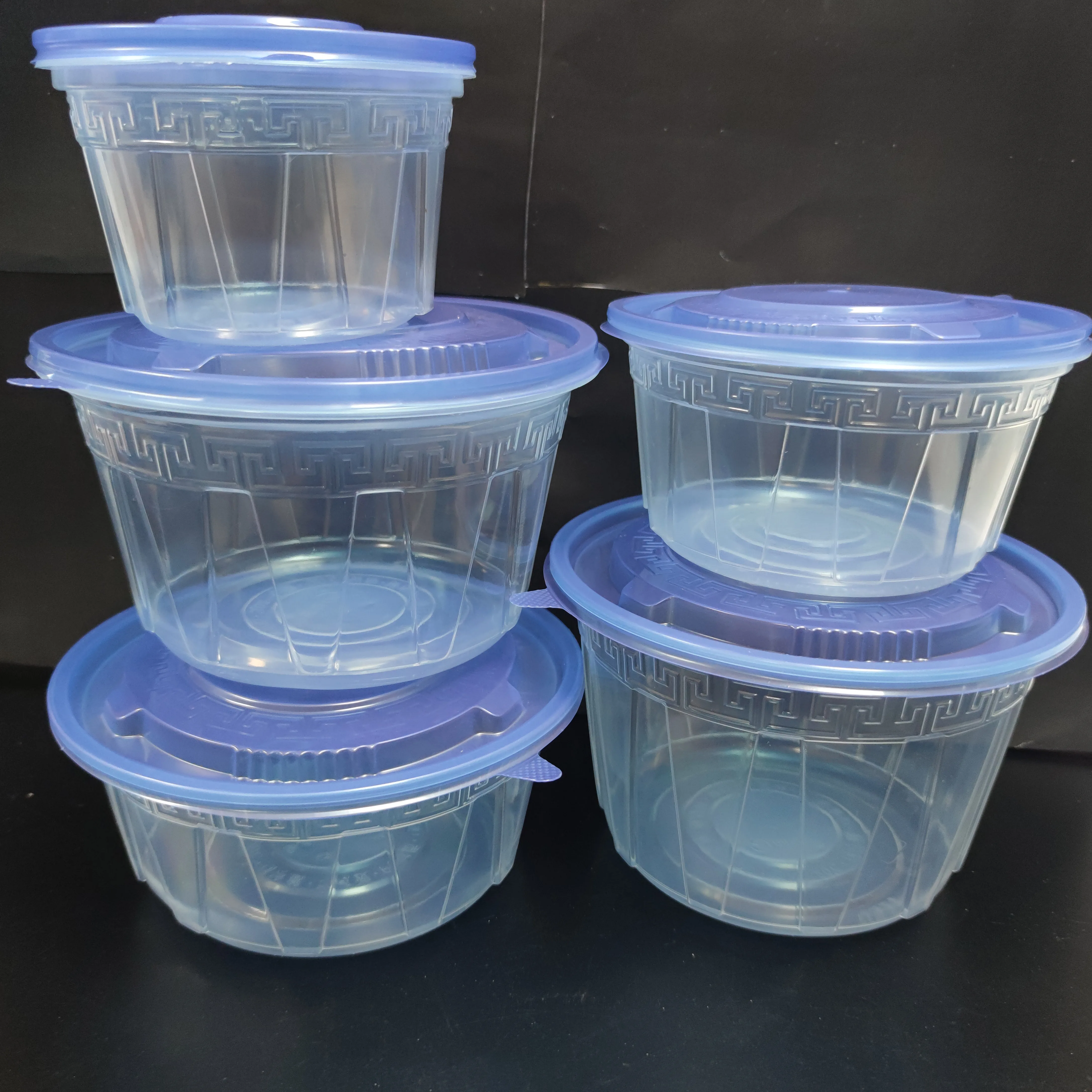 10oz clear and transparent plastic bowls with lids round disposable bowls
