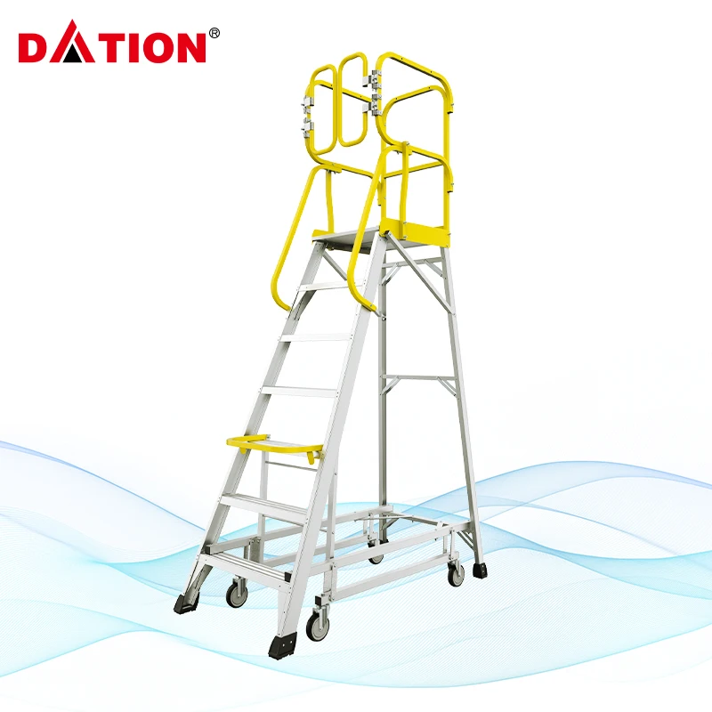 High Quality Modern Style Aluminum Alloy Work Platform Non-slip Adjustable Heavy Ladder Big Capacity Access Ladder
