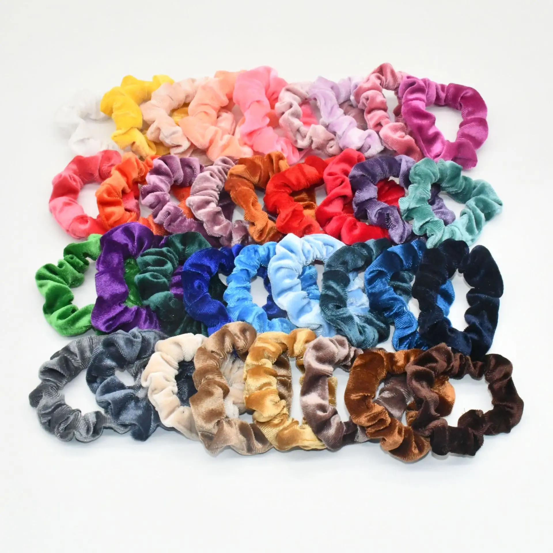 Vintage velvet hair circle multi color headdress soft mini elastic hair ties for women young girl hair accessories
