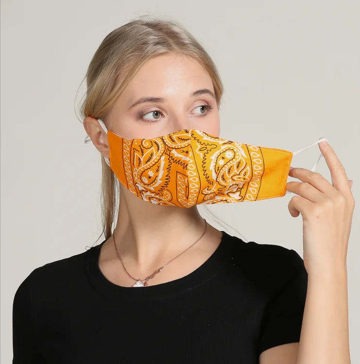 
Cotton fabric African bandana pattern face cover anti dust washable fashion M.A.S.K 