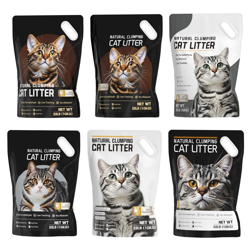 10kg Sodium Cat Litter Wholesaler Crushed Ore Nano Bentonite Cat Litter Quick Clumping Super Odor Control Bentonite Cat Litter