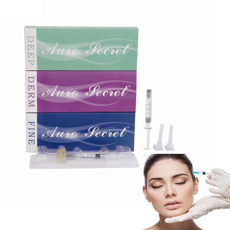 Auro secret injectable derma gel filler ce cross-linked cosmetic dermal filler 1ml injection lip augmentation