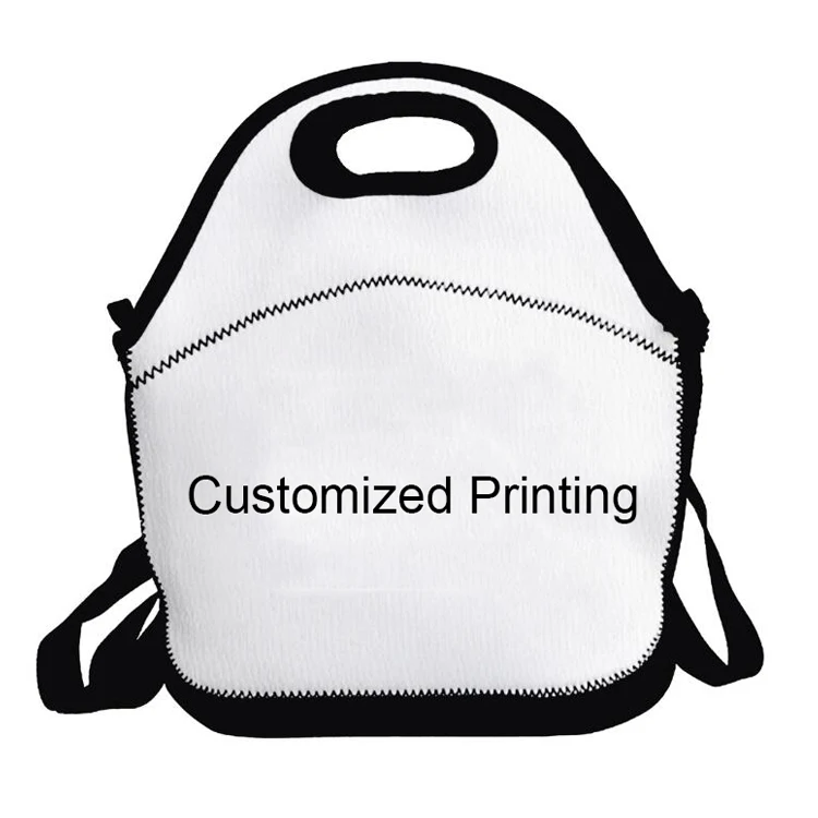 Neoprene Cooler Box Carry Case Reusable Insulated Lunch Bag School Kids Thermal Bags Women Sublimation Blank Lunch Bag