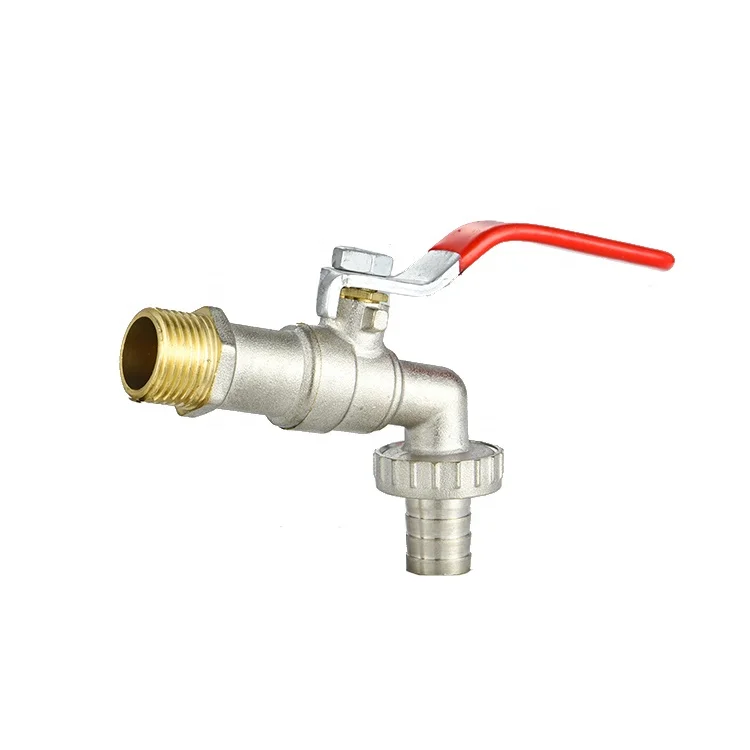 Green Valve Irrigation Hose Bibb, 1/2-1 Inch Nickel Plated Brass Faucet Plumbing Fitting Outdoors Water Taps