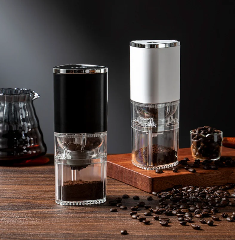 Small Home Office Portable Electric Bean Grinder Black Coffee Machine Automatic Italian Hand Flush Charging Tea Coffee Tools