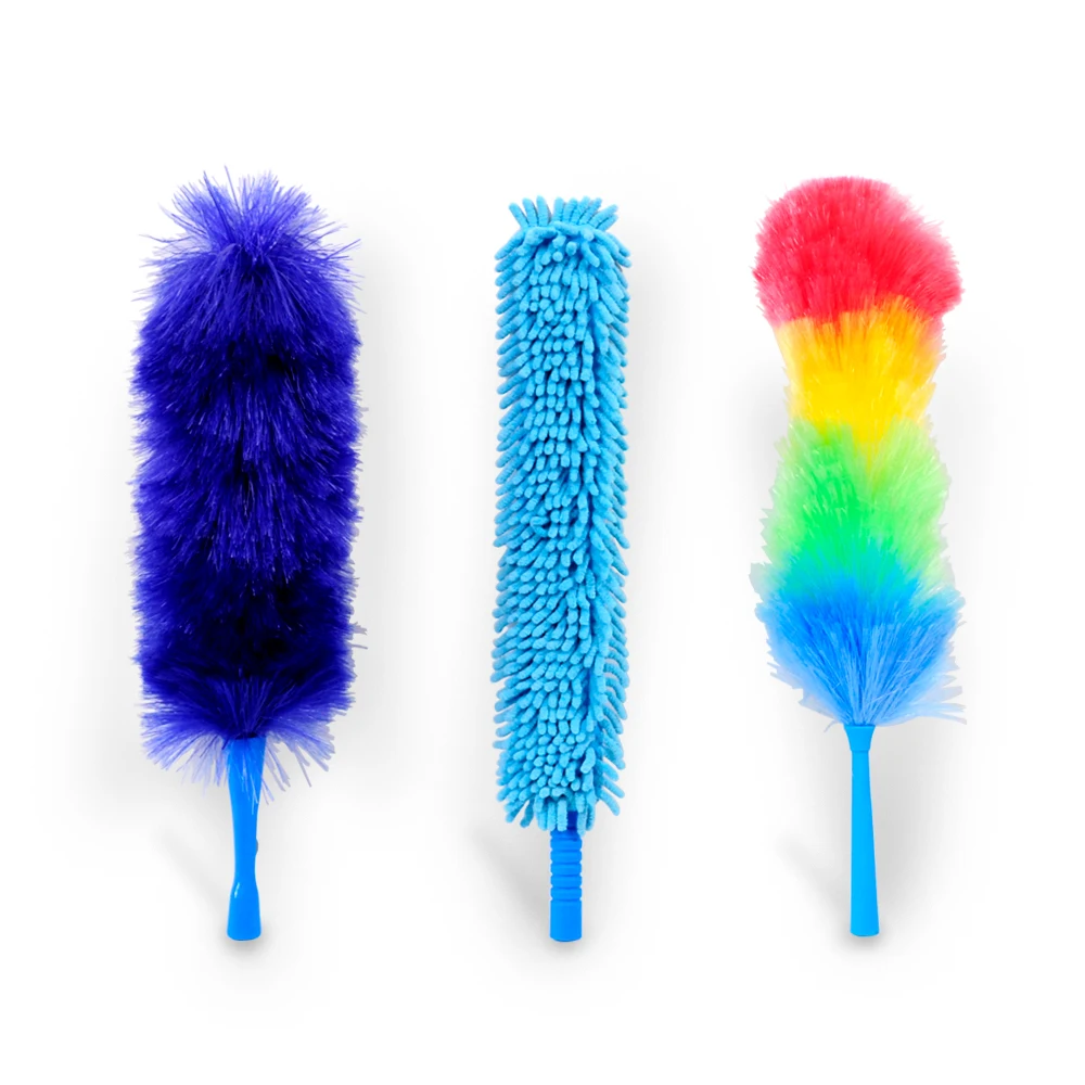 Dry And Wet Chenille Cleaning Duster With EVA Mop Plate And Telescopic Steel Handle