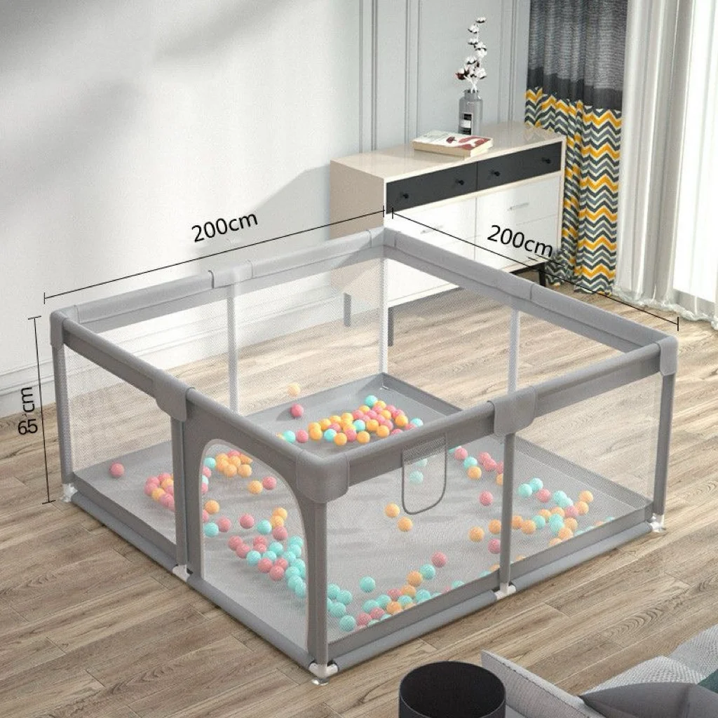 Modern Large Indoor Fabric Play Yard Fence New Design Portable Easy Anti-Slip Foldable Plastic Baby Playpen