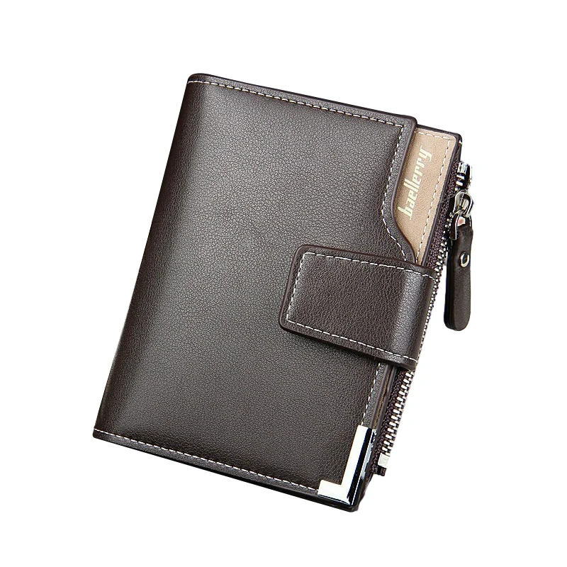 Men Business Card Holder Wallet PU Leather Short Multifunction Trifold Money Clip Card Slots Drop s-hip Purse Mens Zipper Wallet