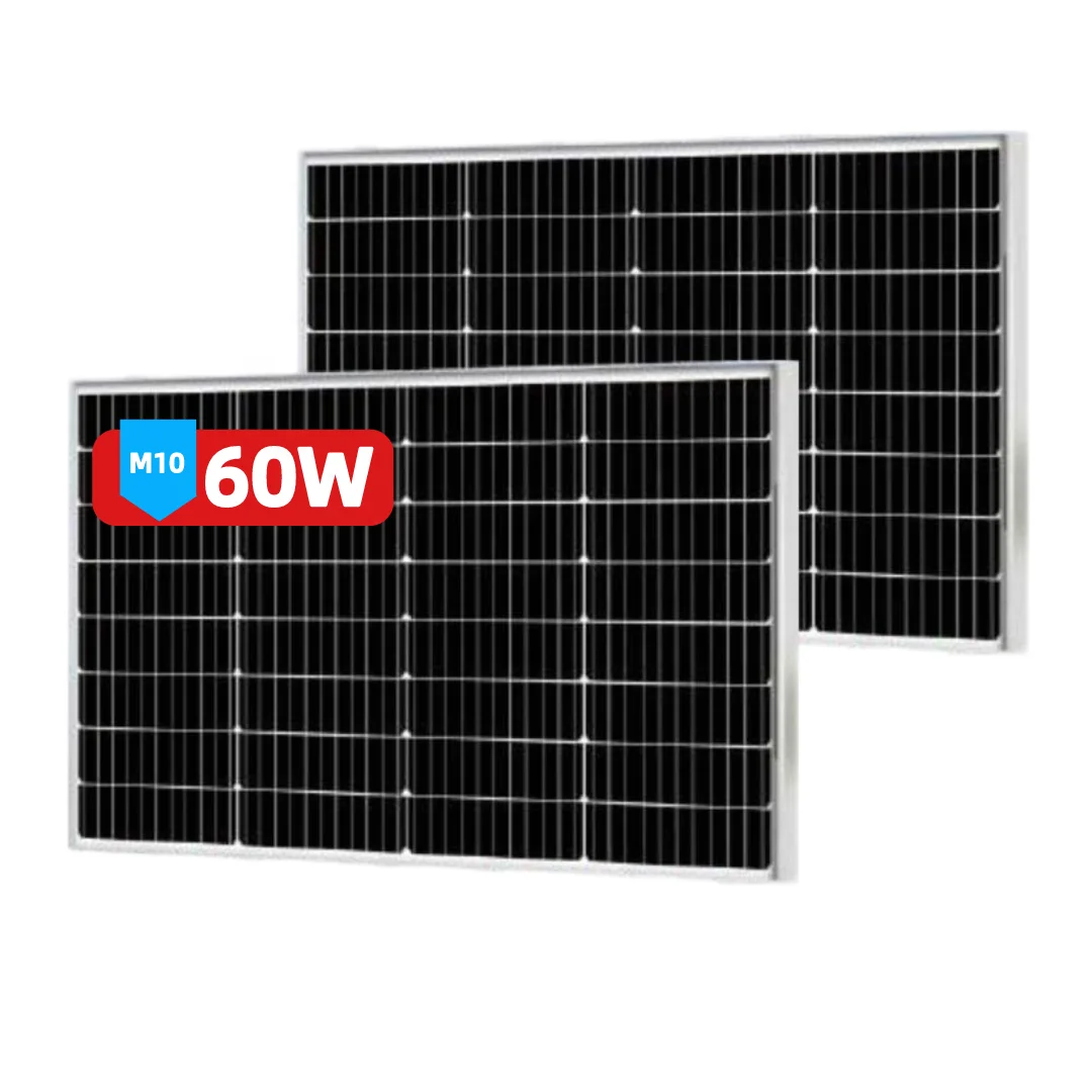60W HISUN 182 Single Serialss For Solar System Mono Solar Panels Solar Products Solar Energy Kit