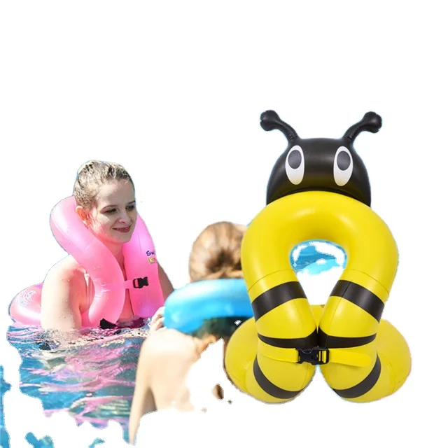 Yellow color bee early education water play parent-child ring cartoon Inflatable Swim Beach Pool Ring Swimming Floating Ring