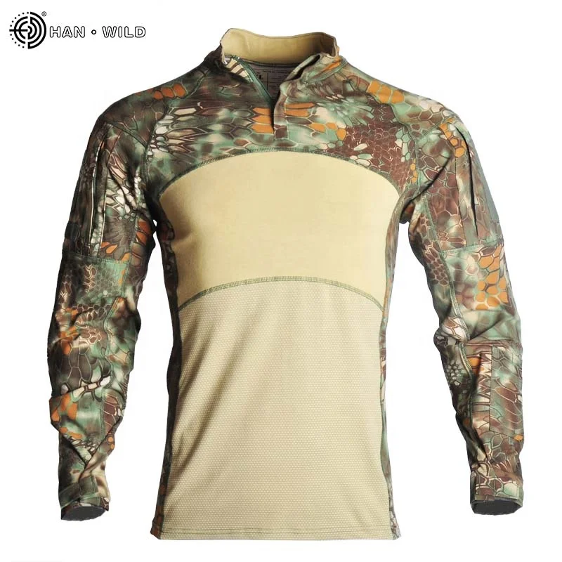 HAN WILD  T-Shirt Men Long Sleeve Camouflage Tactical Shirt
