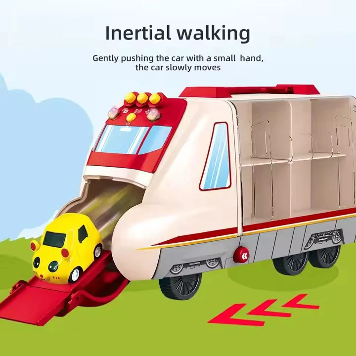 New Arrival 2024 Alloy High Speed Train Toys Car Multifunction Die Cast Alloy Cargo Truck with Storage Compartments Music/light