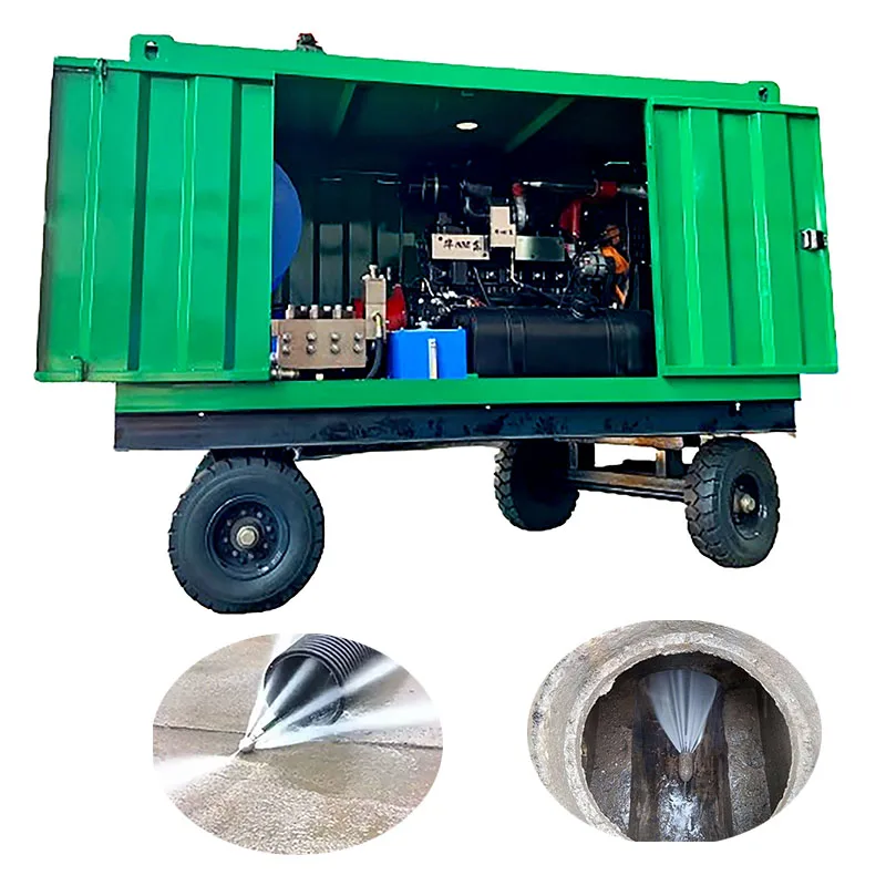 170L 24Mpa Diesel Engine Large Sewer Drain Tube Cleaning High Pressure Water Jetting Machine Hydro Blasting Equipment