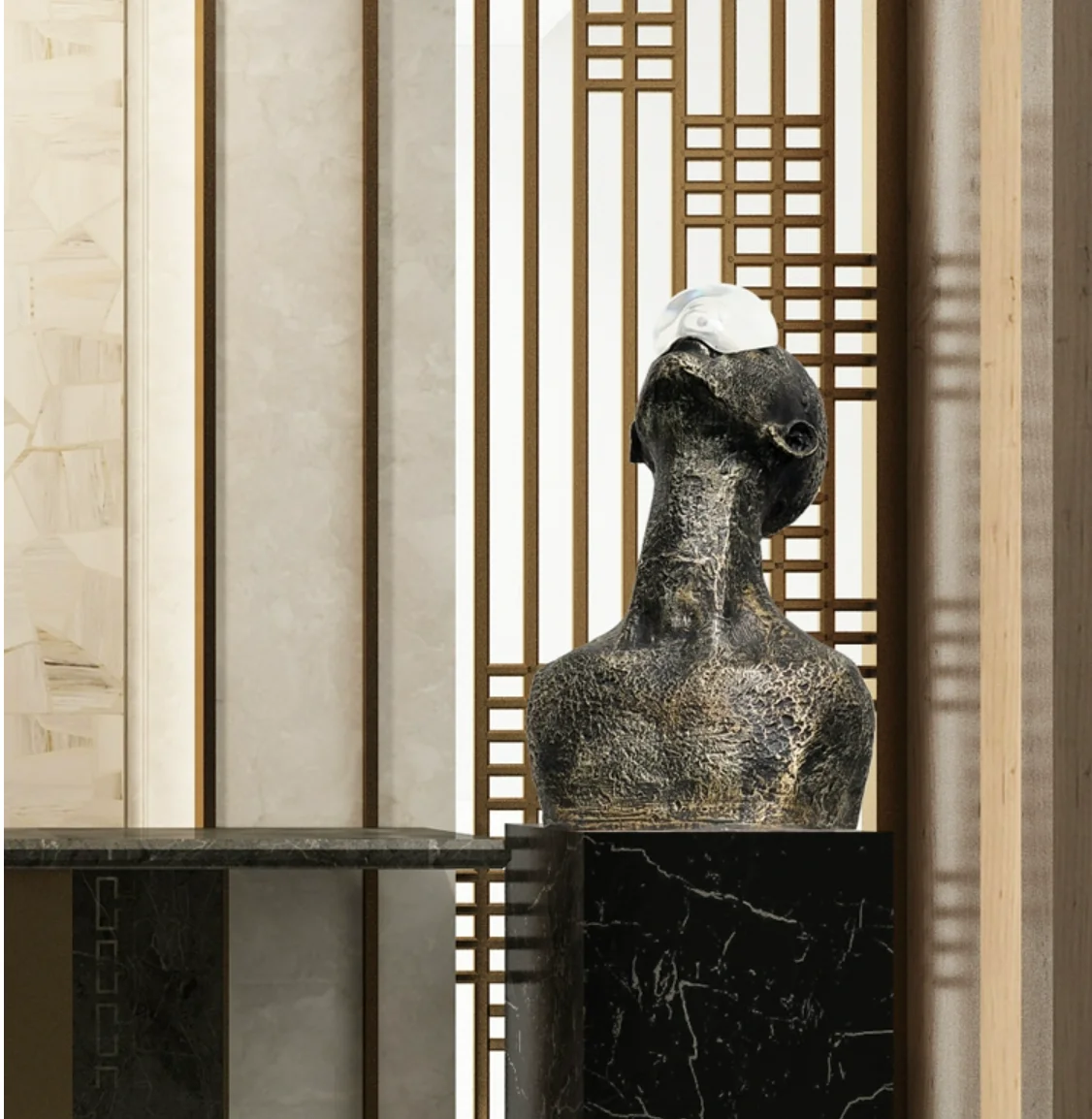 Hotel living room Office Desk Decor sculpture Fiberglass Figure Bust Statues Figurines