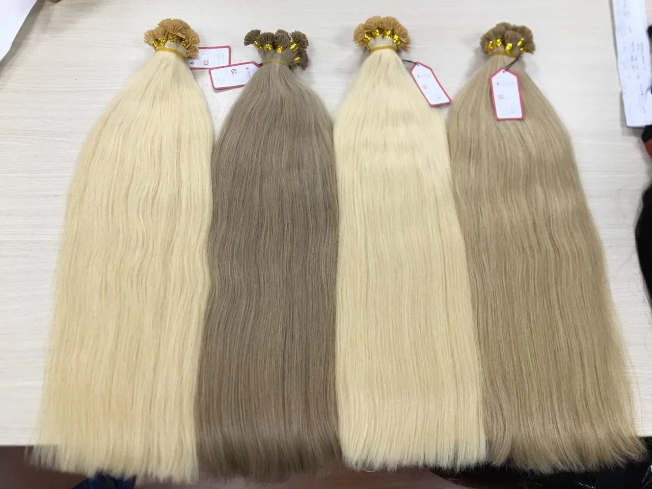  100% натуральные человеческие волосы для наращивания с выравненной кутикулой глубокие кудрявые и фронтальные кератин блонд белый цвет