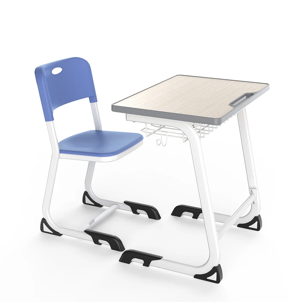 Knockdown metal classroom table college school furniture desk and chair