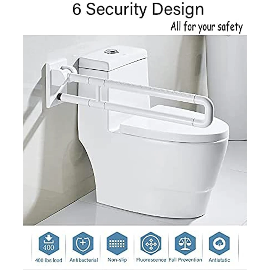 Handicapped Fold Handrail Design Grab Rail, Toilet Safety Rails Flip Up Toilet Grab Bar U Shaped Handrail Disabl Toilet Grab Bar