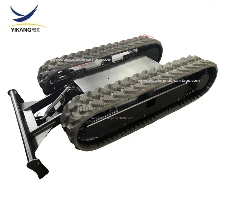 China factory customized hydraulic system rubber track undercarriage platform with dozer blade for functional crawler robot