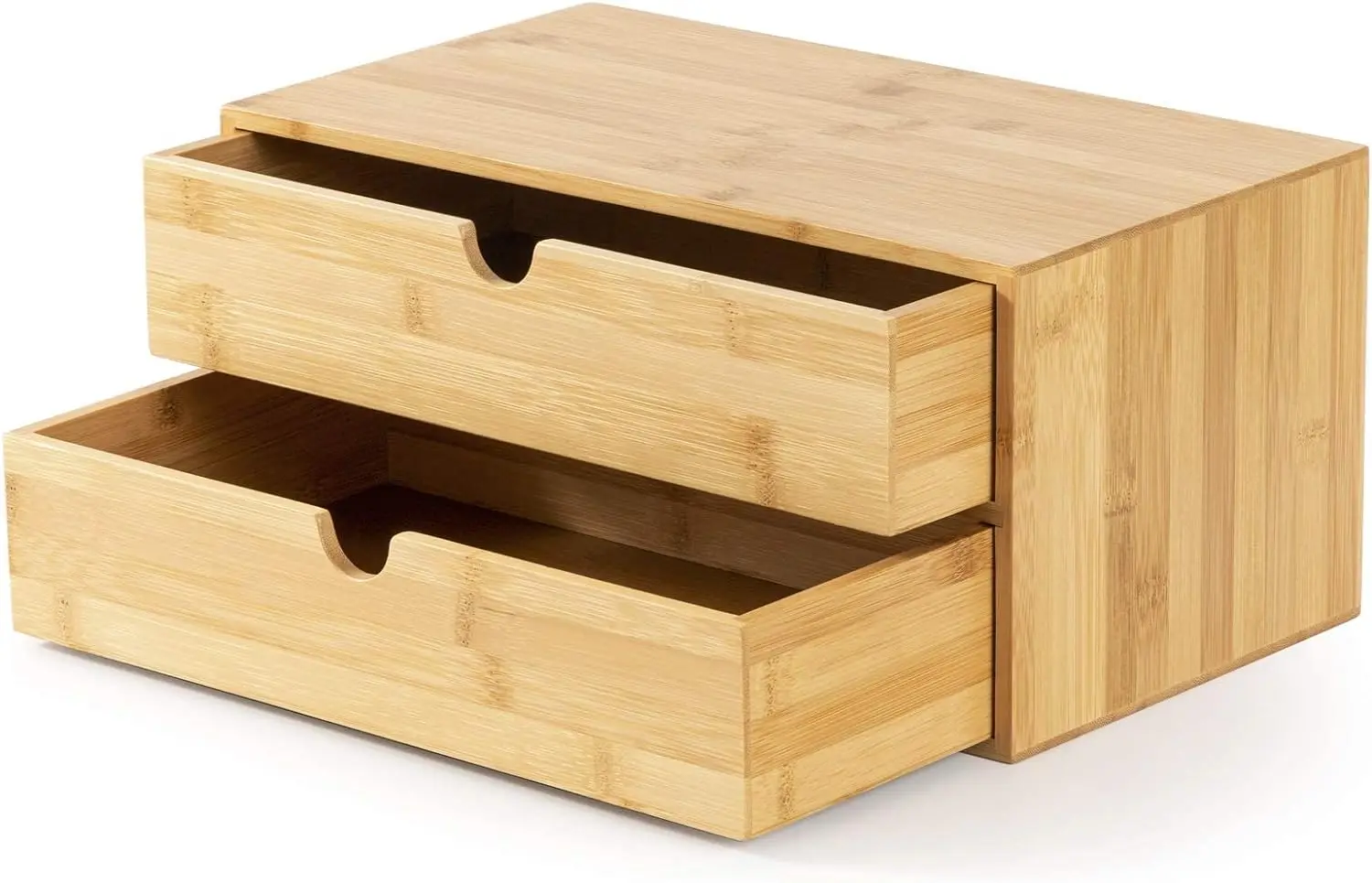 Bamboo Desk Organizer - Mini Bamboo Desk Drawer Tabletop Storage Organization Box