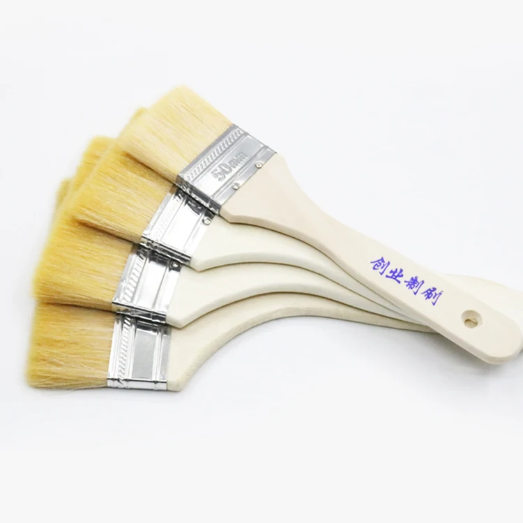 Industrial DIY Grade Goat Hair Wall Paint Brushes Chip Paint Brushes Wood  Handle Polishing Brushes-Customizable  Synthetic