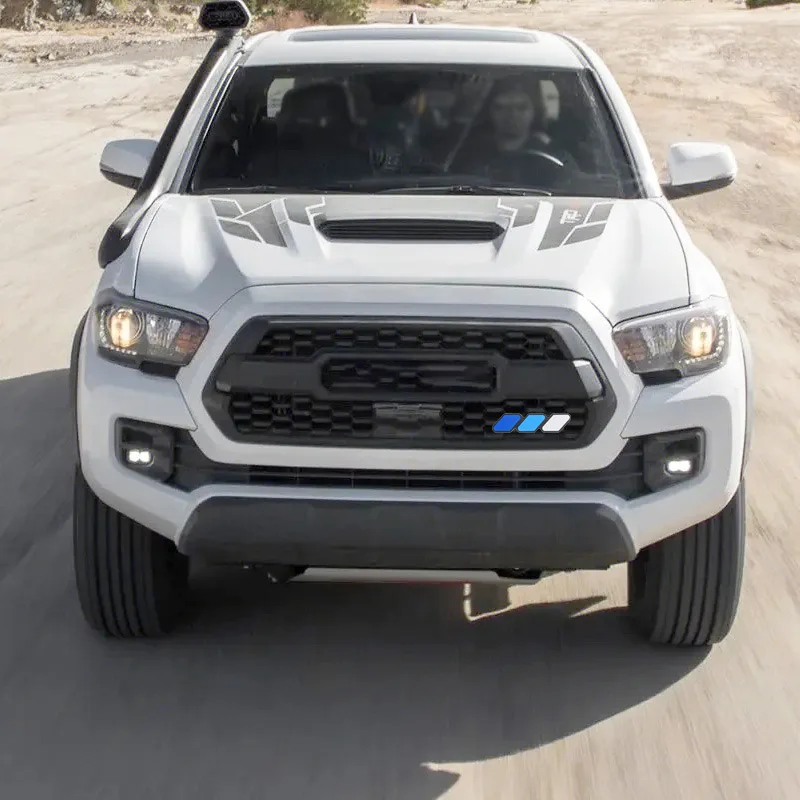 Popular tri-color Tacoma Tundra 4Runner Highlander Rav4 car air inlet front grille meshes decor inserts badge emblem for Toyota