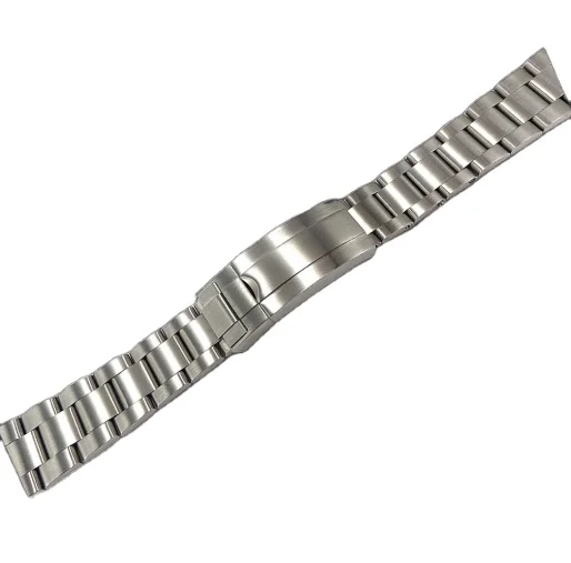 Luxury 20mm Roles Bracelet Brushed Finished Silver Glidelock Folding Buckle 316L Solid Stainless Steel Watch Strap
