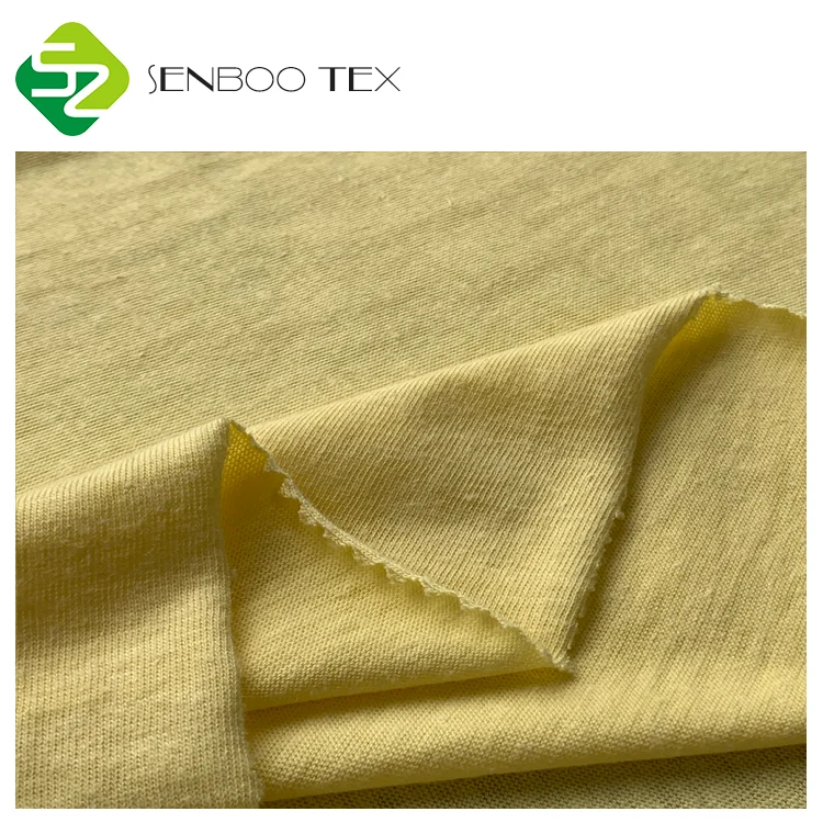 OCS 70% Organic Cotton 30% Hemp Single Jersey Fabric Soft and Breathable Woven Material for Shirts Dresses Bags Sleepwear
