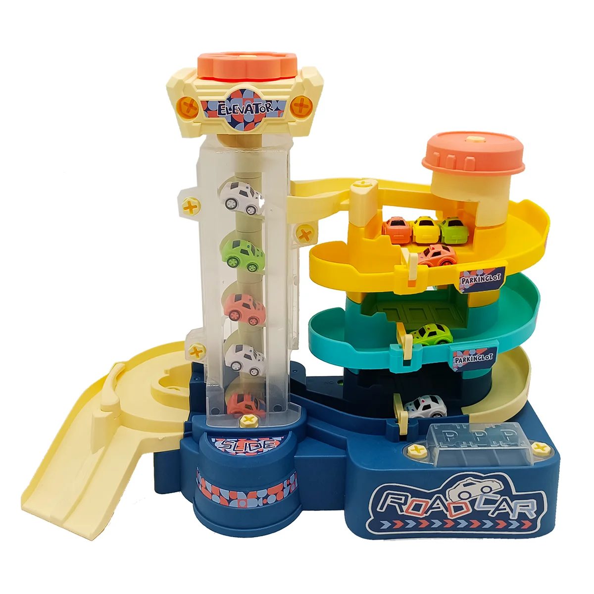 2021 New Electric Toy Car Track Parking Lot Toys With 3 die-cast Car Toy Set With Elevator B/O