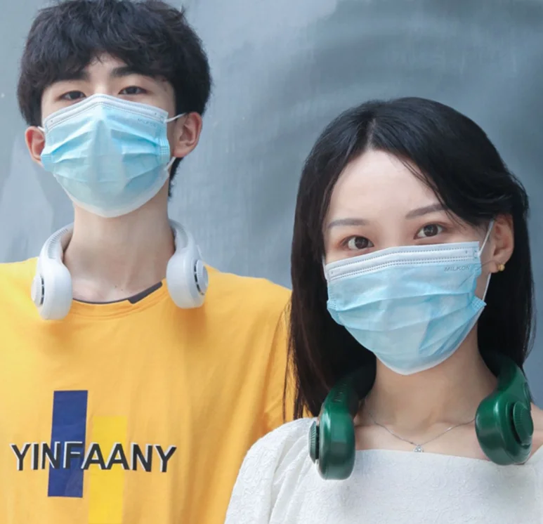 Mini Fan Neck Led Lighting Hanging Neck Fan Portable Neck Fan Rechargeable