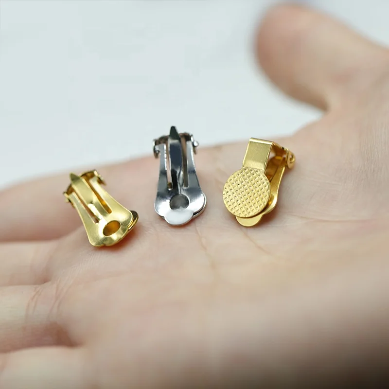 Wholesale flat back earrings clip backs diy earrings findings jewelry making accessories clip on earrings non pierced