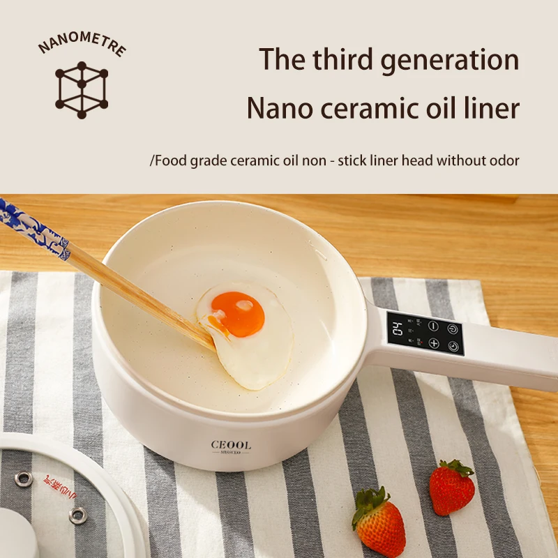 Top Quality Electric Cooker Frying Pan Electric Skillet Intelligent Cooking Pot Preset Timing Cookware Set Stainless Steel Round