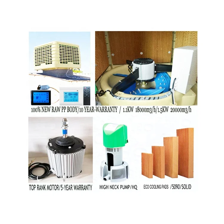 Good Price 18000m3/h Evaporative  Cooler Water Pump Wall Mounted Evaporative Air Cooler