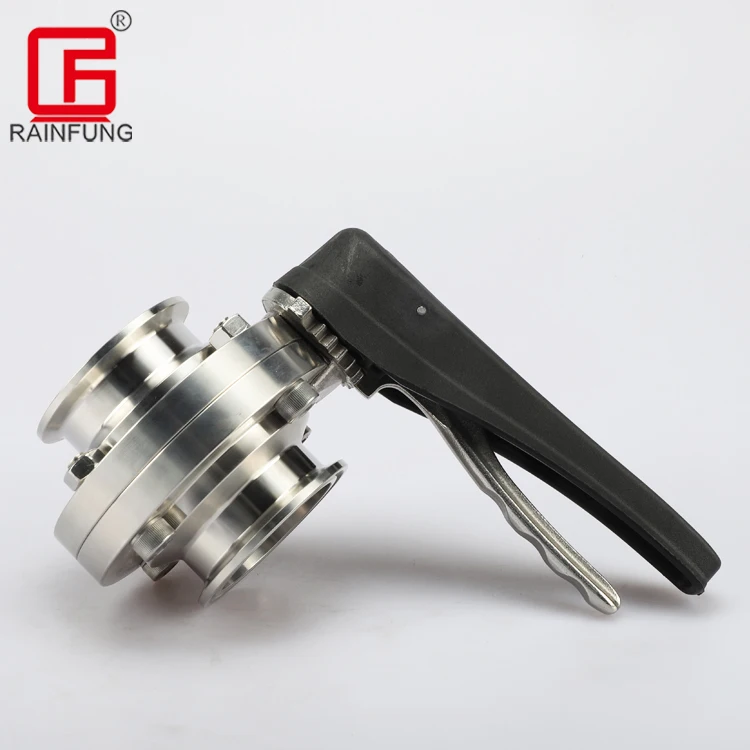 Промышленные клапаны, гидравлический регулятор, клапан типа вафли, санитарный SS304 1,5 дюйма TC, зажим, Ручной Клапан-Бабочка