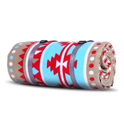 300cmX300cm Polar fleece printed waterproof picnic blanket outdoor play mat for family use