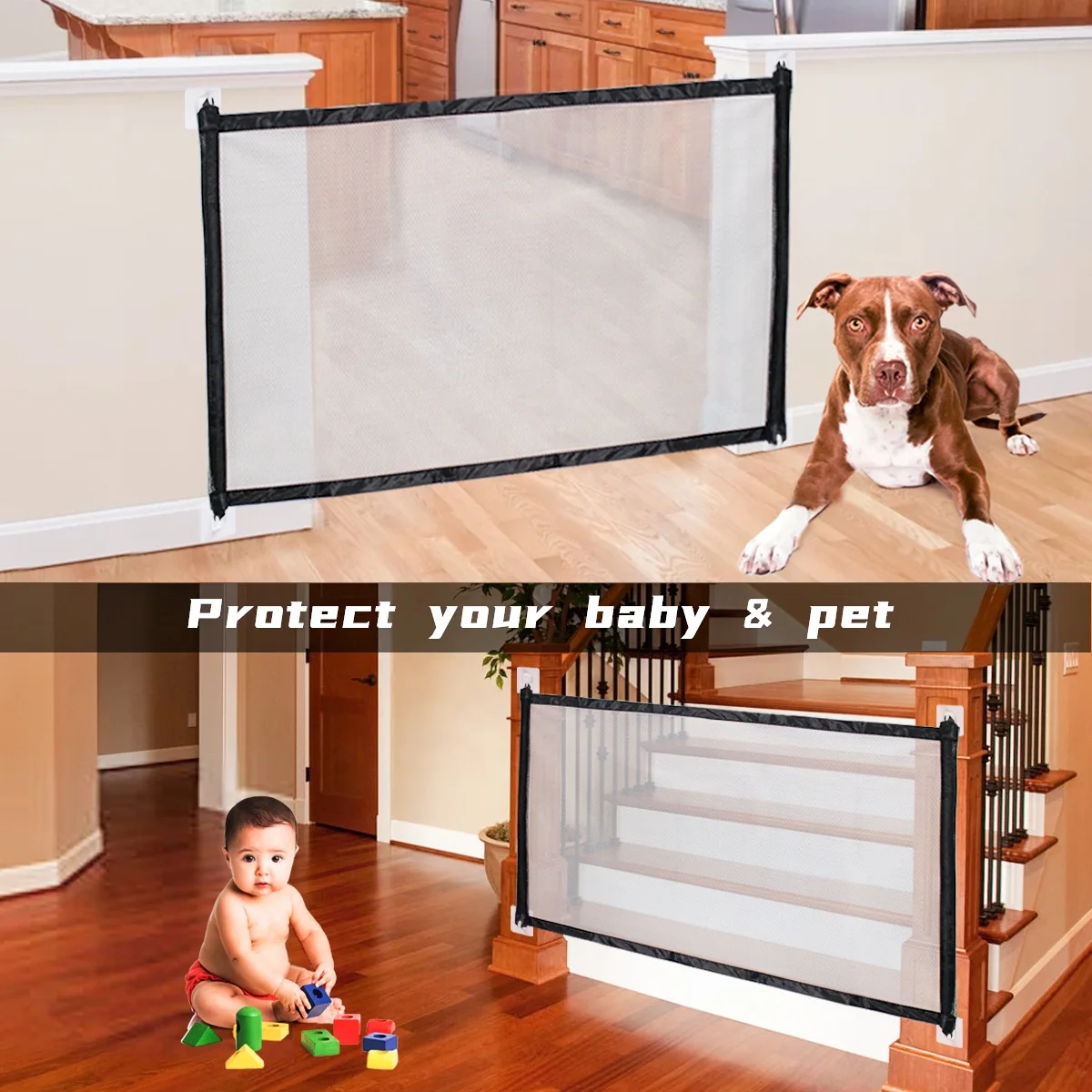 Wholesale Magic Pet Safety Gate Enclosure Portable Folding Pet Isolation Net Safety Guard for Pets Dog Cat