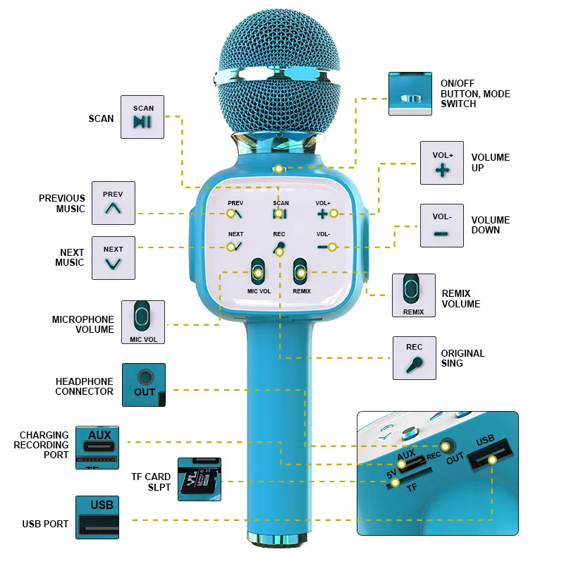 Новый популярный беспроводной микрофон Q8 с Bluetooth уличный портативный аудио все-в-одном Домашний Беспроводной K Gobo