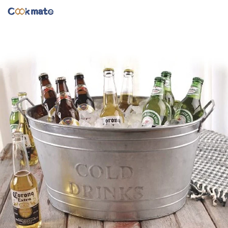 Cookmate 18 Liter Container Natural Wood Handles Rustic Vintage Farmhouse Oval Storage Bucket Bin