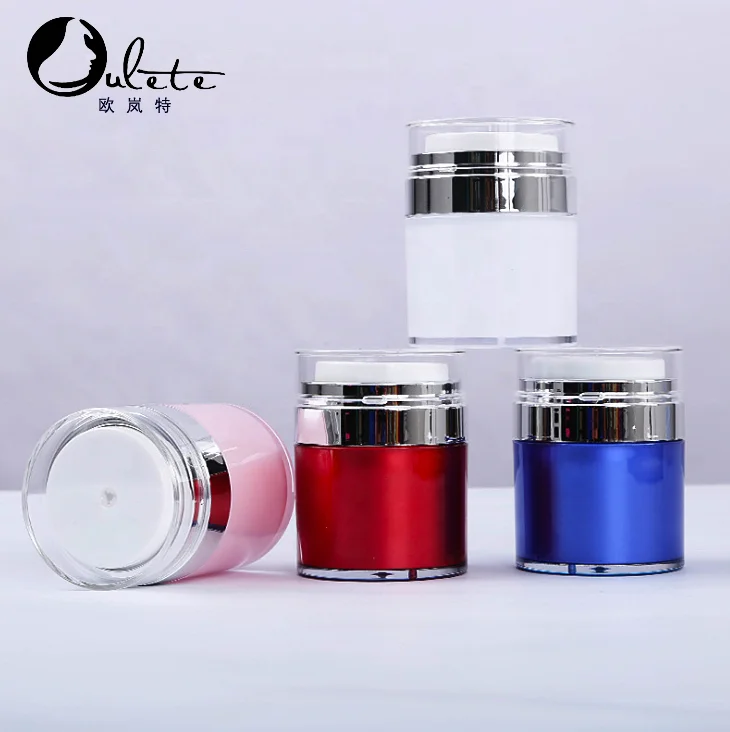 cosmetic face cream lotion airless pump jars 15g 30g 50g 70g with transparent lid