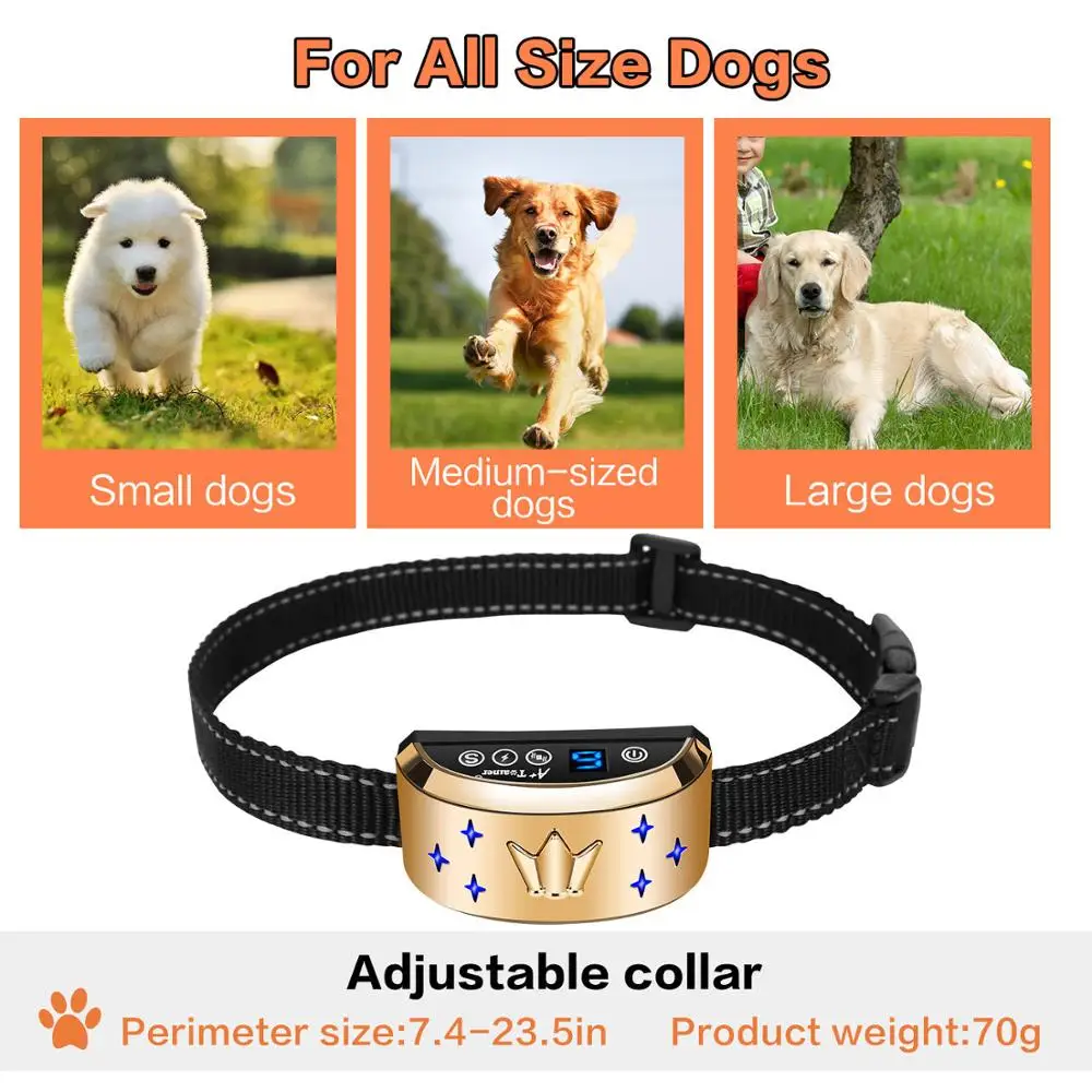 
Custom rechargeable training collar control anti barking control dog collar 
