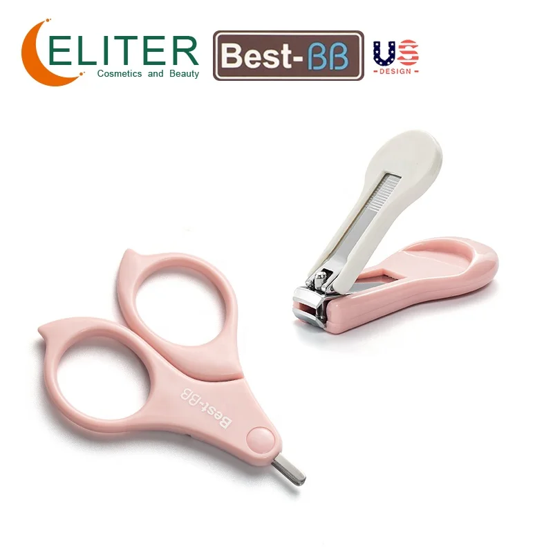 Eliter Hot Sell In Stock 4 In 1 Pink Blue With Plastic Tube Baby Manicure Kit Baby Nail Manicure Baby Manicure Safety Set