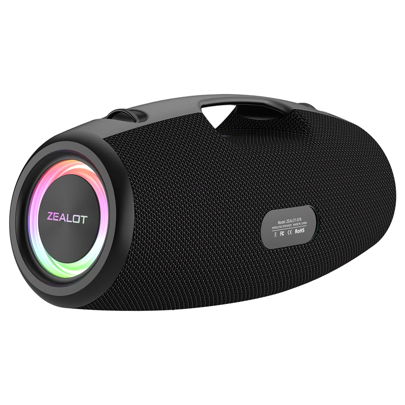 Лучшее качество звука Zealot Boombox 100 Вт сильный бас Bluetooth динамик 24000 мАч большой аккумулятор для вечеринки