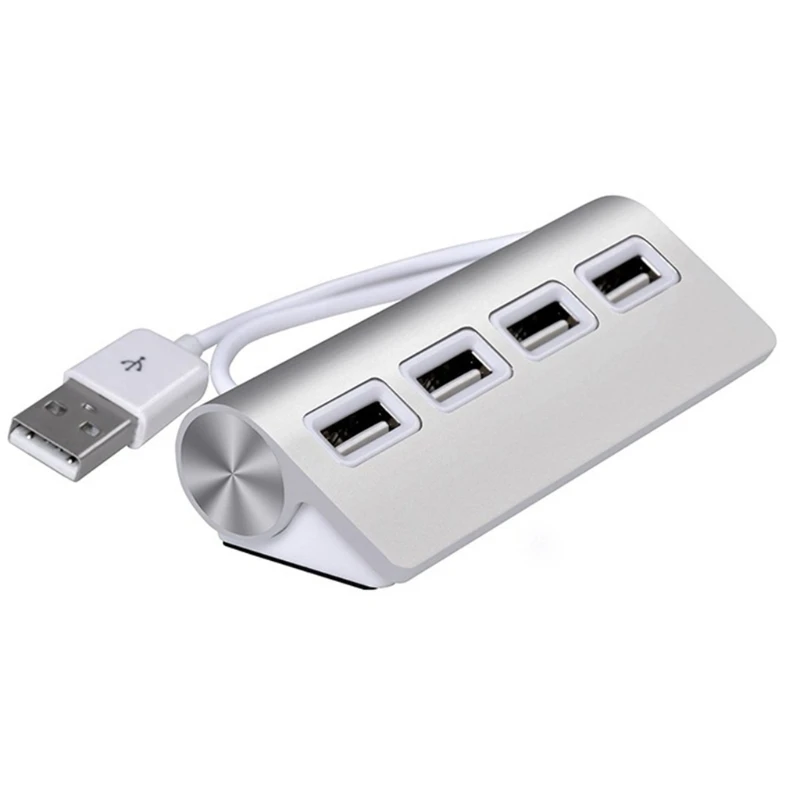 Aluminum USB 2.0 Hub Multi-USB Splitter Adapter 4 Ports High Speed Mini Multiple Usb2.0 HUB Port Expander for PC