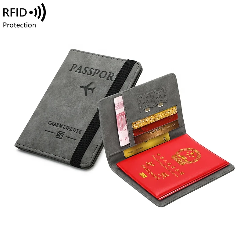 Free sample 2022 Amazon hot 4x3 Inch Vaccination Card passport protector RFID Travel Passport wallet and Vaccine Card Holder