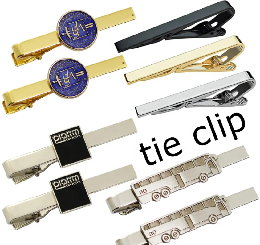 
custom cheap stainless steel aluminum metal blank cable bow tie clip bars pin for men 