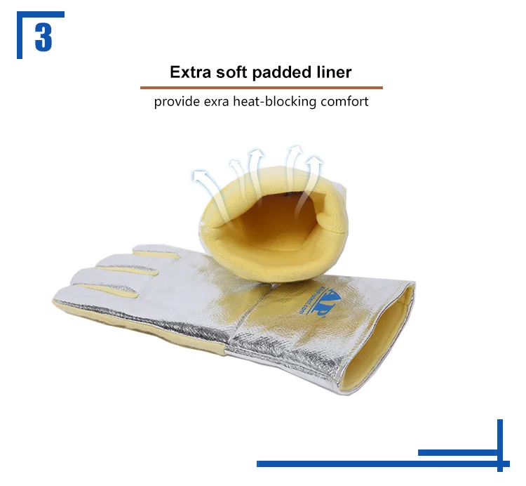 AP-4500 Aluminized Carbon high heat resistant gloves high heat protection gloves welding gloves