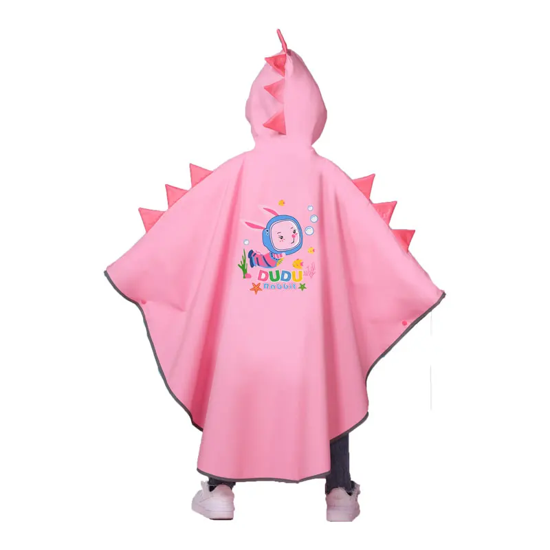 Factory Supply Kids Waterproof Rain Cape Customizable Logo Portable and Reusable Fashion Polyester Hooded Raincoats for Girls